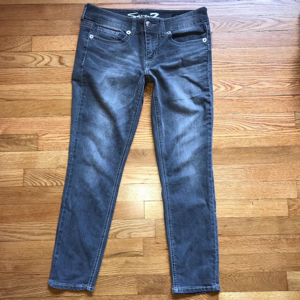 Seven7 skinny jeans. Size 10. Faded black.